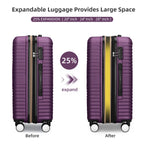Mandotos International 5-piece family travel luggage set with vanity case, featuring elegant, portable, impact-resistant suitcases.