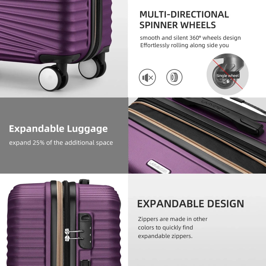 Mandotos International 5-piece family travel luggage set with vanity case, impact-resistant, portable, elegant design for trips