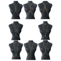 Set of 8 gold-tone body chains for women, including belly and waist chains, perfect for summer beach bikinis and body jewelry.