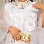 White African abaya for women with embroidery, plus size elegant party and church dress by MANDOTOS INTERNATIONAL.