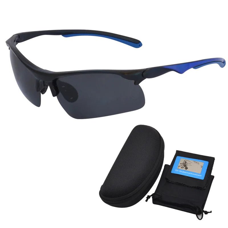 Mandotos Anlorr polarized sport sunglasses for men, cycling and bike riding eyewear with tinted lenses and sporty frame design.