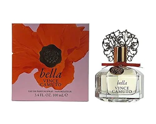 Bella Essence by Vince Camuto women's perfume bottle, featuring elegant packaging and floral fragrance details.