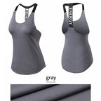Black sleeveless yoga top for women by MANDOTOS INTERNATIONAL, backless fitness shirt with a comfortable, fitted design for exercise.