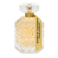 Mandotos International Bombshell Glamour Velvet Peach perfume bottle, 3.4 oz, with a sleek design and elegant packaging.