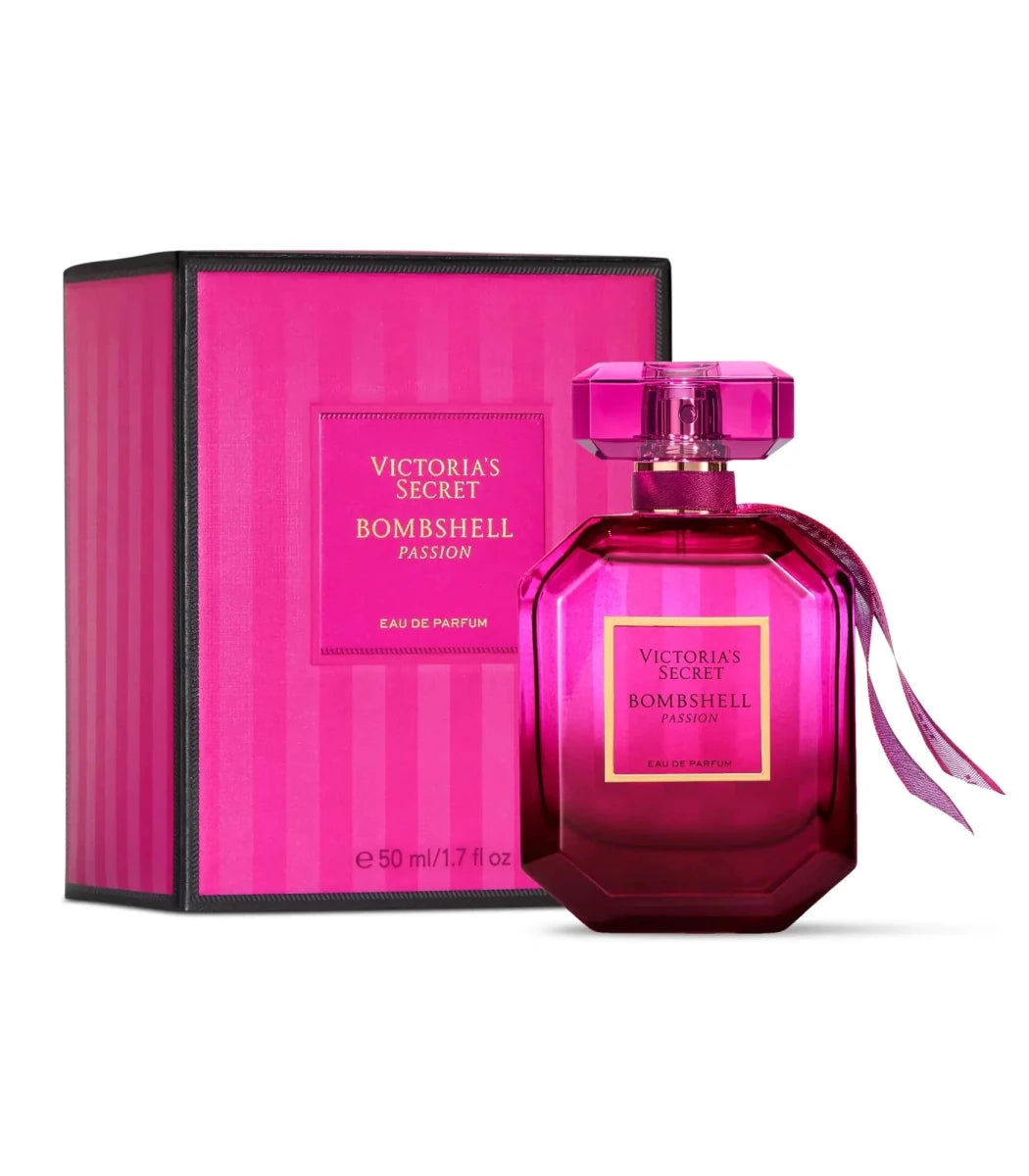 Mandotos International Bombshell Passion Floral Eau de Parfum bottle with sparkling cassis and peony scent, 1.7 oz.