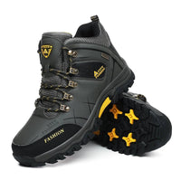 Mandotos International men's winter snow boots, waterproof leather, warm outdoor hiking and work shoes, size 39-47.