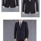 Mandotos International men's casual two-piece suit with cotton fabric, youthful style, perfect for business and office wear in spring and summer.