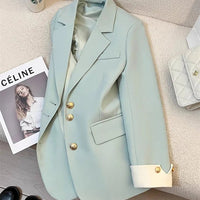 Mandotos International women’s blazer coat with stand collar, elegant office outwear, tailored fit, stylish and professional appearance