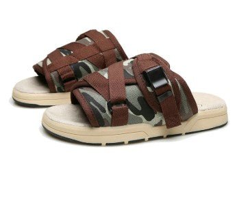 Chic unisex beach slides by MANDOTOS INTERNATIONAL featuring comfortable design and stylish slip-on footwear for summer.