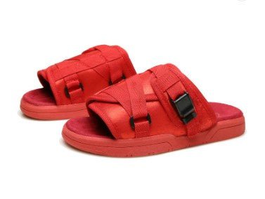 Chic unisex beach slides by MANDOTOS INTERNATIONAL featuring stylish design and comfortable slip-on footwear for summer.