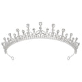Mandotos International CrownAura crystal princess tiara with sparkling rhinestones and intricate silver design for special occasions.