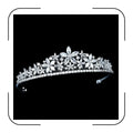 Elegant zircon bridal tiara with intricate silver detailing, perfect for wedding ceremonies, by MANDOTOS INTERNATIONAL.