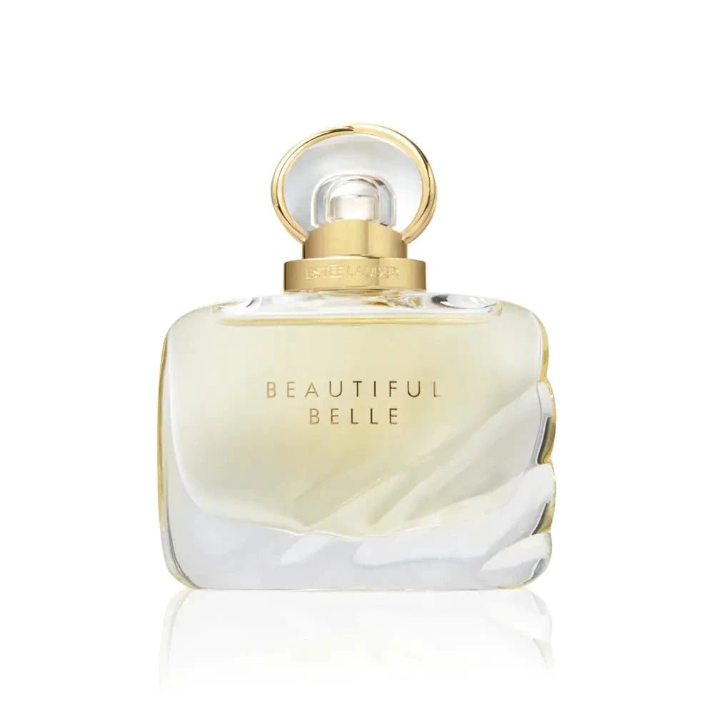 Estée Lauder Beautiful Belle Eau de Parfum spray with lychee, rose petals, and mimosa notes, 1.7 fl oz, by MANDOTOS INTERNATIONAL.