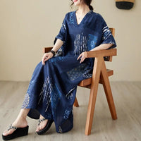 Ethnic bohemian beach dress for women by MANDOTOS INTERNATIONAL, featuring casual, flowing fabric perfect for relaxed summer days.