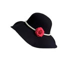 French style women's fedora hat with wide brim, felt material, suitable for winter and autumn, perfect for derby and jazz fashion.