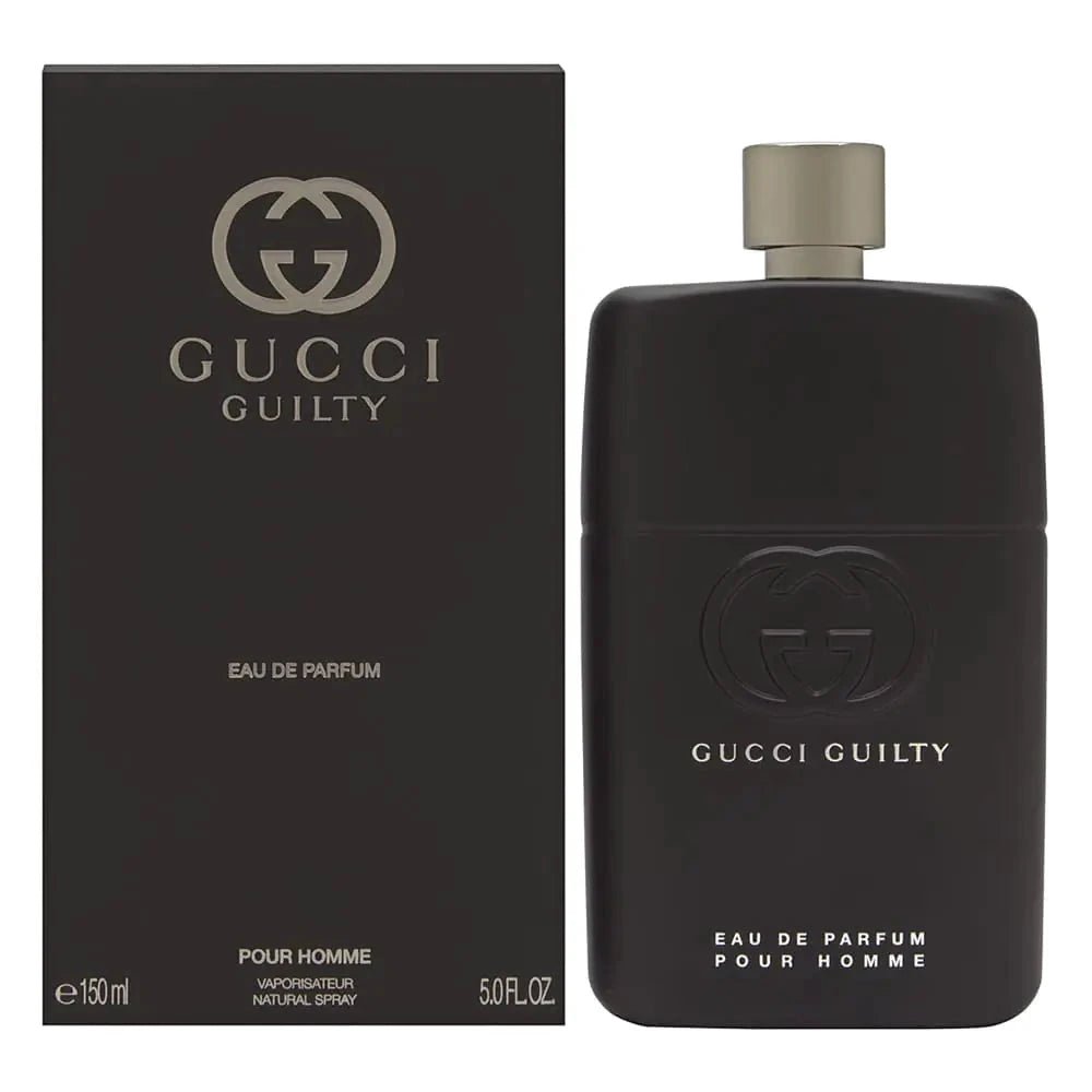 Mandotos International Gucci Guilty men's Eau de Parfum 150mL bottle with sleek packaging on a white background.
