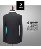 Italian style slim fit 8XL business suit set by MANDOTOS INTERNATIONAL, perfect for wedding groom or best man attire.