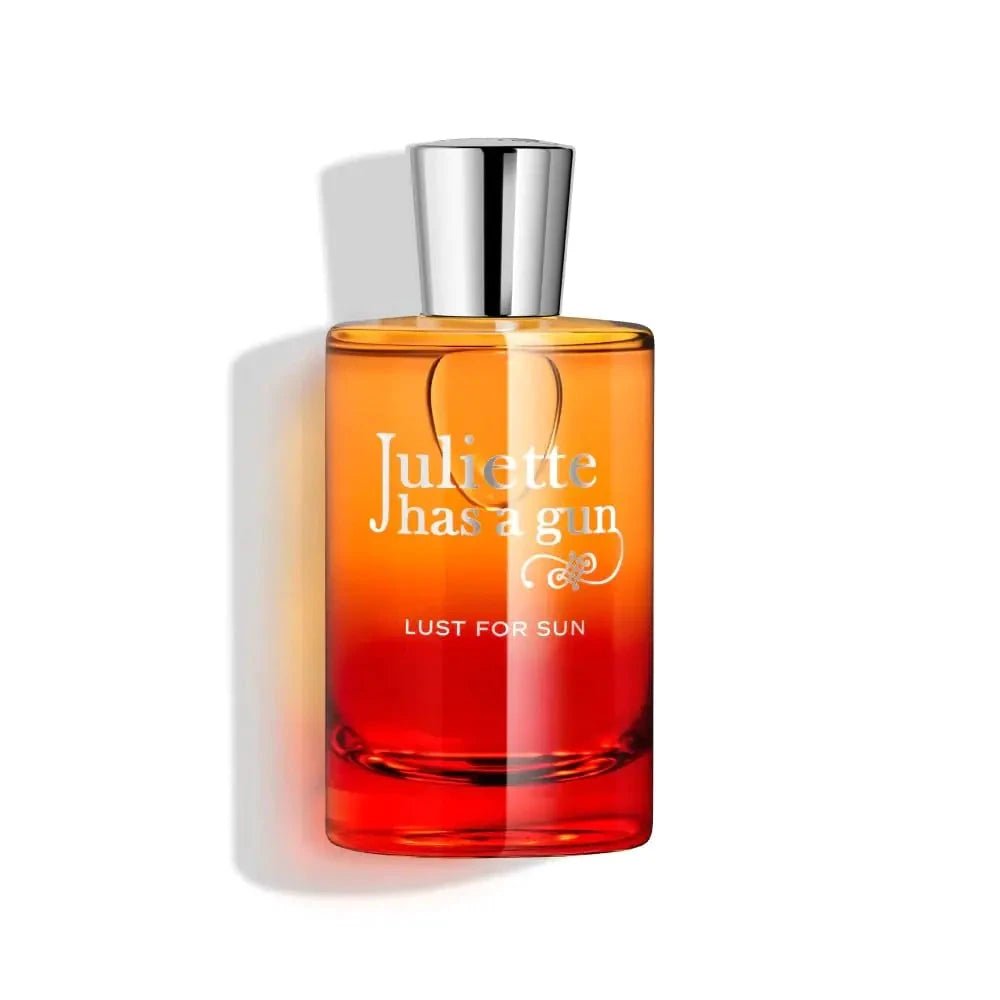 Juliette's Sunlust Eau de Parfum by Mandotos International in a 3.3 oz bottle, featuring a vibrant floral and citrus fragrance.