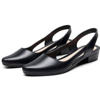 Korean style mid-low heel jelly sandals for women by MANDOTOS INTERNATIONAL, clear and flexible plastic with open toe design.