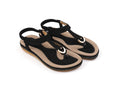 Ladies' chic beach flip flops by MANDOTOS INTERNATIONAL with stylish straps and comfortable soles, perfect for summer outings.