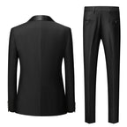 Large size men's three-piece suit by MANDOTOS INTERNATIONAL, slim fit for autumn wedding parties, tailored and stylish.