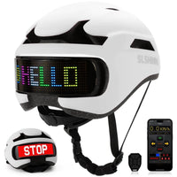 Luminous smart helmet by MANDOTOS INTERNATIONAL featuring personalized LED lights and a sleek safety design.