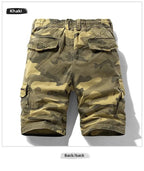 Men's camo street outdoor stretch tooling shorts by MANDOTOS INTERNATIONAL, featuring a rugged camouflage pattern and comfortable fit.