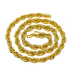 Men's gold-plated hip-hop necklace with a 1cm twist rope chain, high fashion style, by MANDOTOS INTERNATIONAL.