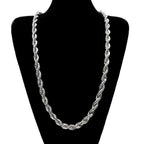 Men's hip-hop gold-plated necklace with a 1cm twist rope chain from MANDOTOS INTERNATIONAL, high fashion jewelry accessory.