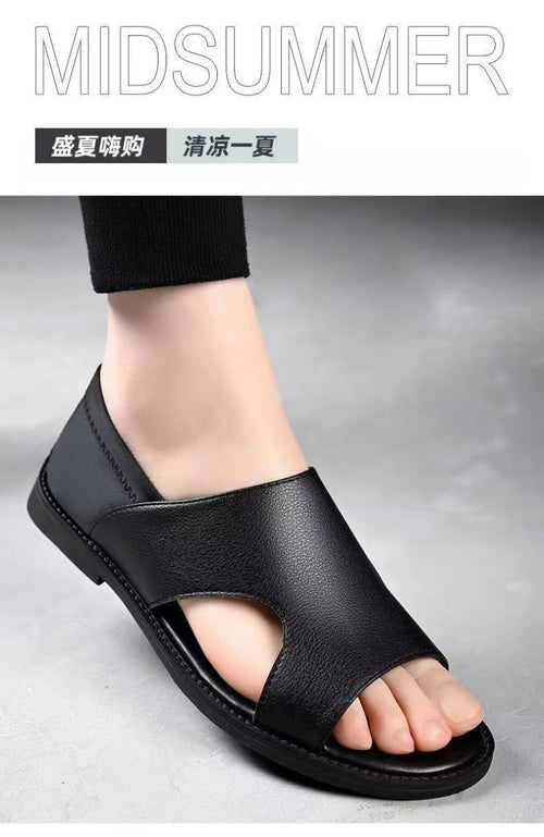 Men's non-slip soft-soled beach sandals by MANDOTOS INTERNATIONAL, ideal for summer, featuring comfortable, open-toe design.