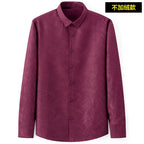 Men's slim-fit business printed long-sleeve shirt by Mandotos International, featuring a modern design and tailored fit.