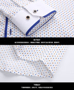 Men's slim-fit business printed long-sleeve shirt by MANDOTOS INTERNATIONAL, featuring a modern design and tailored fit.