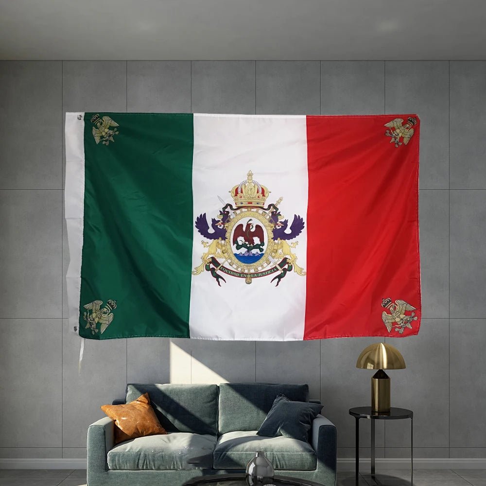Mexican flag outdoor advertising banner for party decoration, featuring vibrant colors and patriotic design by MANDOTOS INTERNATIONAL.