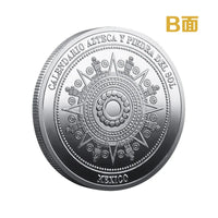 Mexican Maya Calendar and Aztec Commemorative Coins Set by MANDOTOS INTERNATIONAL, featuring detailed Maya calendar and historical coins