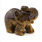 Mini elephant crystal sculpture by MANDOTOS INTERNATIONAL, featuring a clear, detailed crystal elephant figurine.