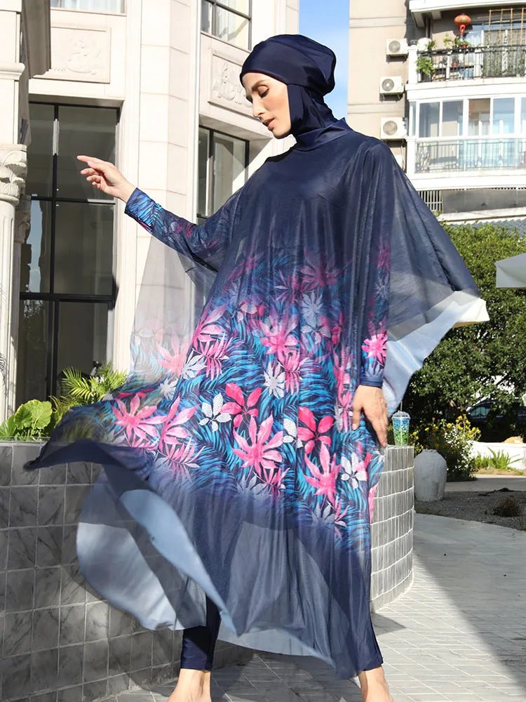 Mandotos International modest coverage Muslim burkini with full-coverage design, stylish and functional swimwear for middle-aged women.
