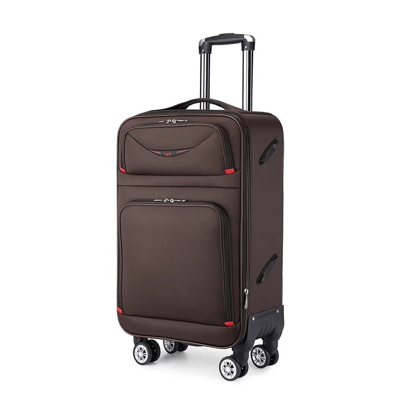 Mandotos International Oxford unisex travel bag with large zipper canvas luggage, lock, and password box for secure travel.
