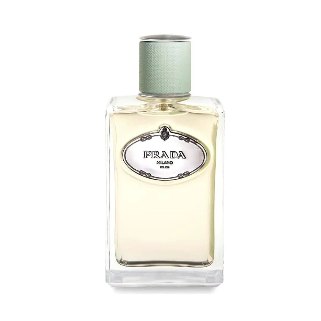 Prada Infusion D'Iris women's 1.7 oz Eau de Parfum spray displayed in a sleek bottle, designed for elegant fragrance.