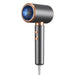 Mandotos International professional hair dryer with blue ion technology, designed for home and travel use, featuring a sleek black and blue finish.