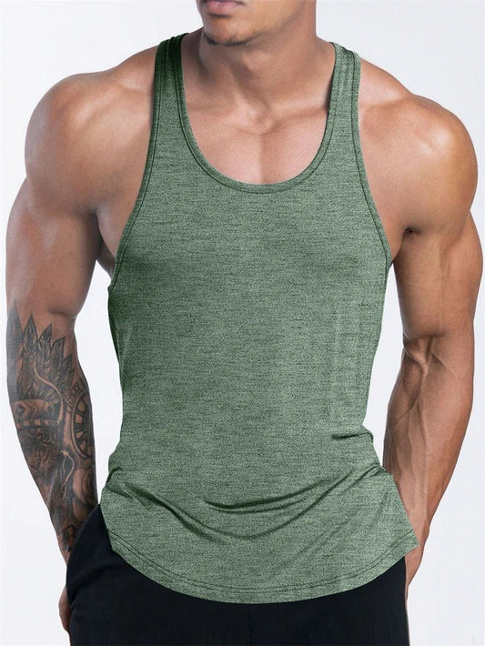 Mandotos International men's quick dry sports tank top for gym, running, and basketball, lightweight and breathable athletic shirt.