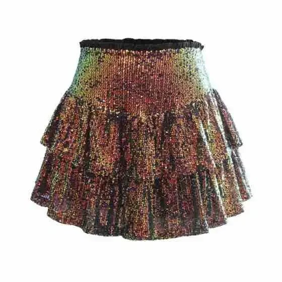 African high waist sequin mini skirt by MANDOTOS INTERNATIONAL, featuring vibrant dashiki design and summer-ready style.