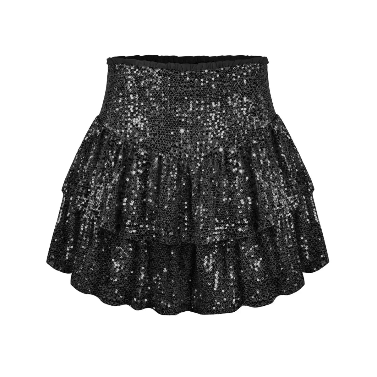 African high waist sequin mini skirt by MANDOTOS INTERNATIONAL, featuring colorful dashiki-style design and summer-ready style.