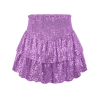 African high waist sequin mini skirt by MANDOTOS INTERNATIONAL, featuring vibrant dashiki print and shimmering gold sequins for summer wear.
