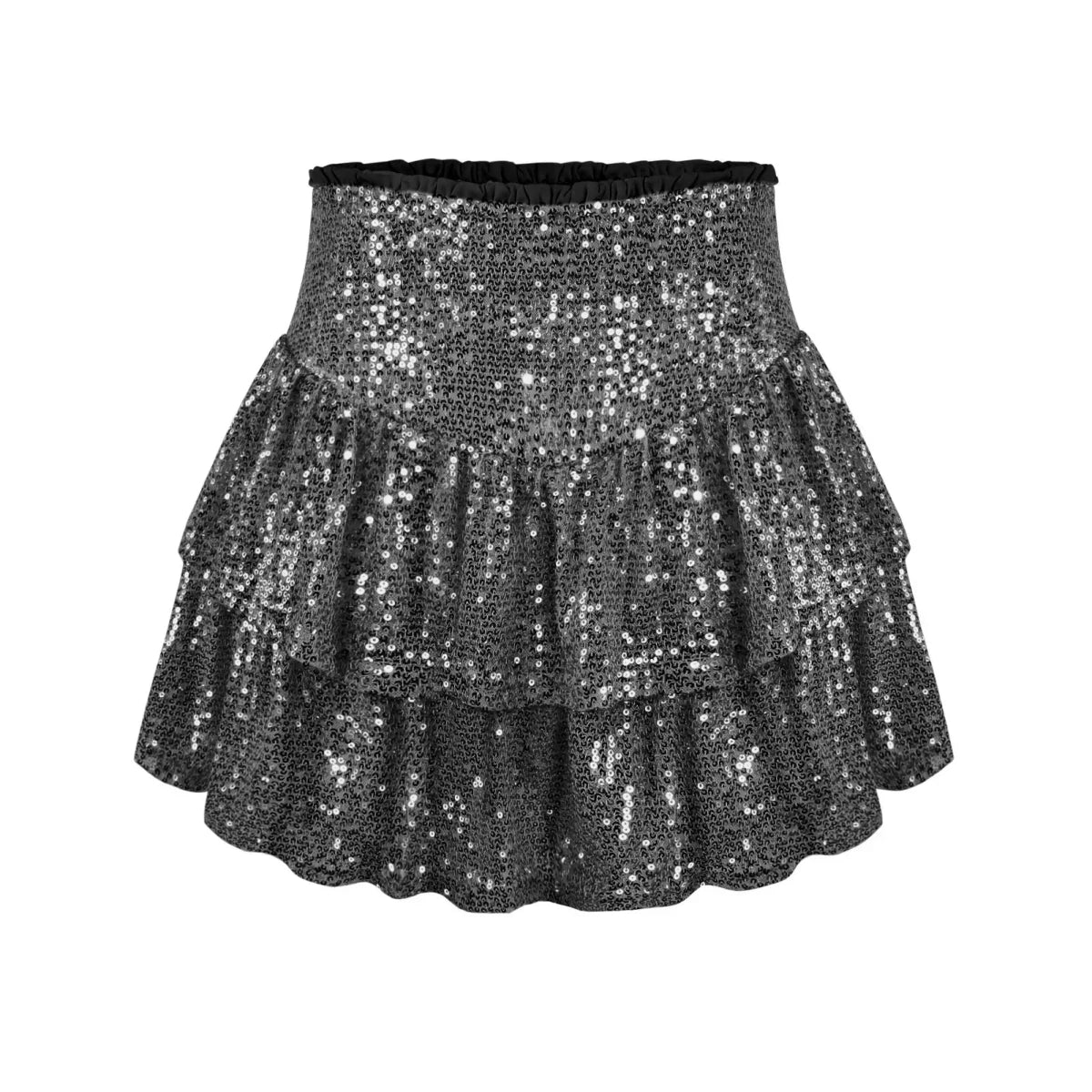 Sexy African high waist sequin mini skirt with dashiki pattern, vibrant colors, and summer style for women by MANDOTOS INTERNATIONAL.