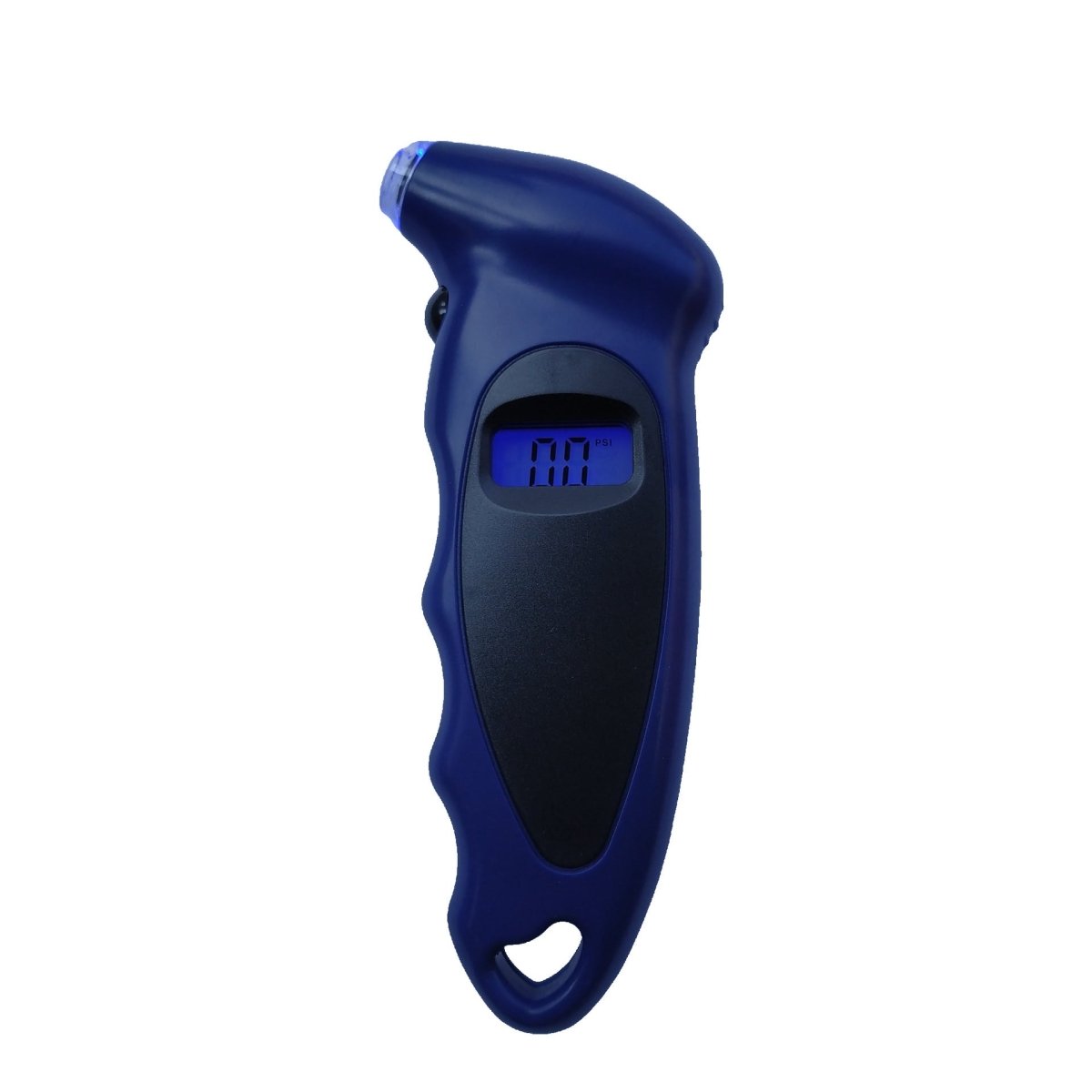 Mandotos International Smart Tire Pressure Monitor displaying digital readout on a vehicle tire.