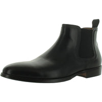 Steve Madden Duke leather Chelsea boot in size 9.5, featuring sleek black leather and classic slip-on design.