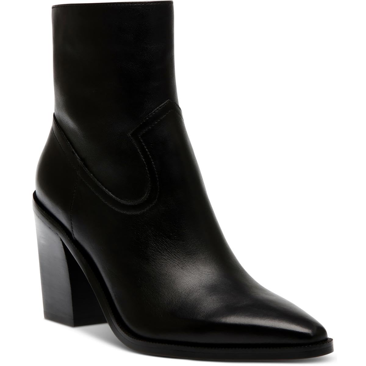 Steve Madden Elene women's leather boot featuring sleek design and sturdy heel, perfect for stylish fall and winter outfits.