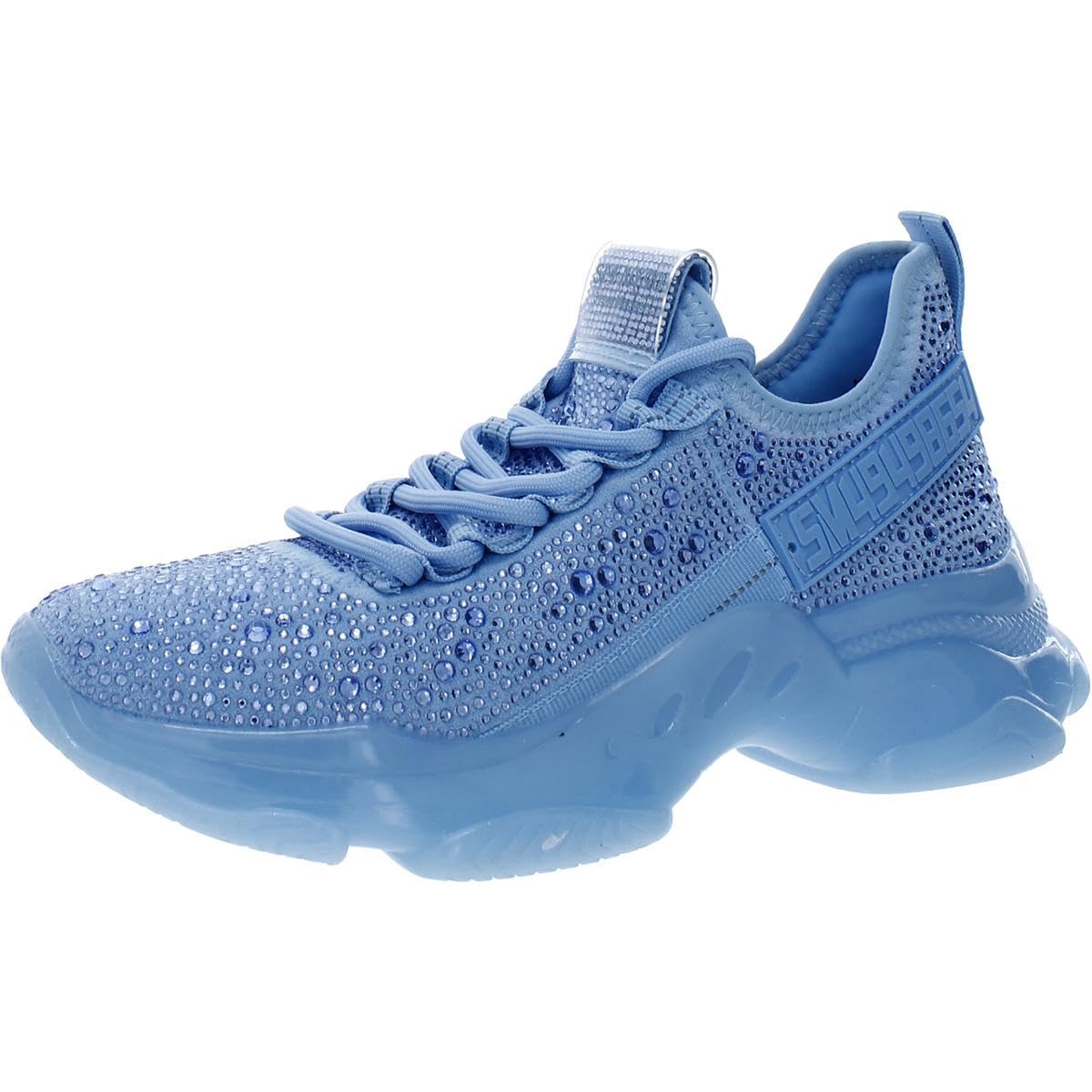 Blue Steve Madden Maxima rhinestone sneaker in size 10, featuring sparkling rhinestone details and casual sneaker design.