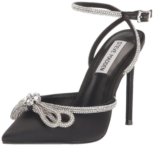 Black Steve Madden women's elegant stiletto heel in size 11, featuring a sleek and sophisticated design.