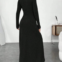 Mandotos International stylish high collar winter dress with a fitted silhouette and elegant design.
